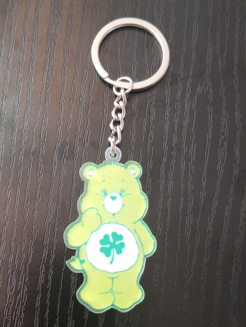 Care Bears Green Good Luck Bear Clover Acrylic Keychain